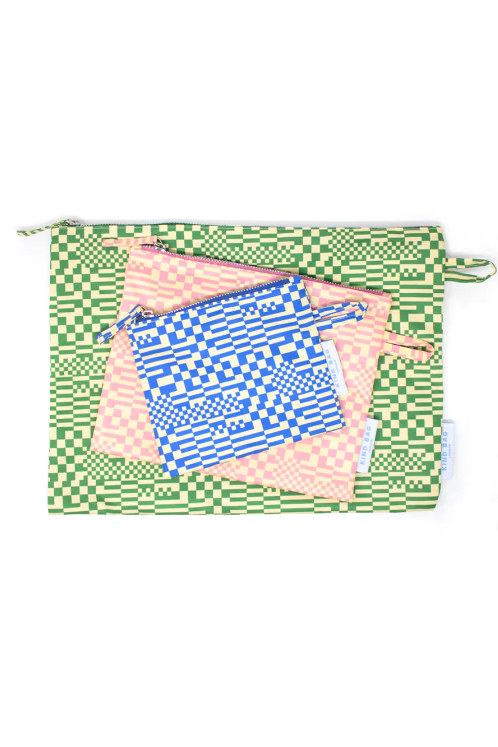 Pouches | Trippy Check | Set of 3