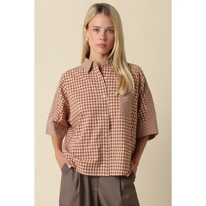 Brielle Gingham Short Sleeve Shirt