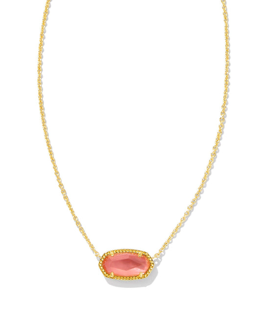 Elisa Necklace | Gold & Coral Pink Mother of Pearl