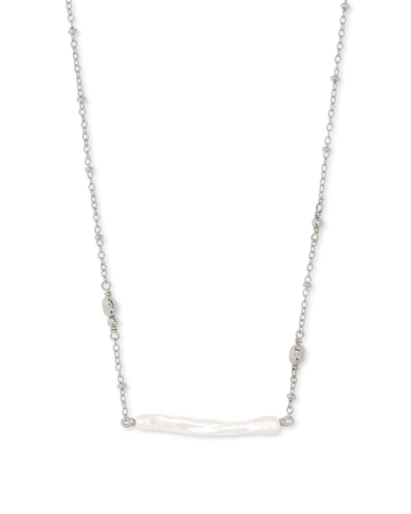 Eileen Pendant Necklace | Silver & White Pearl