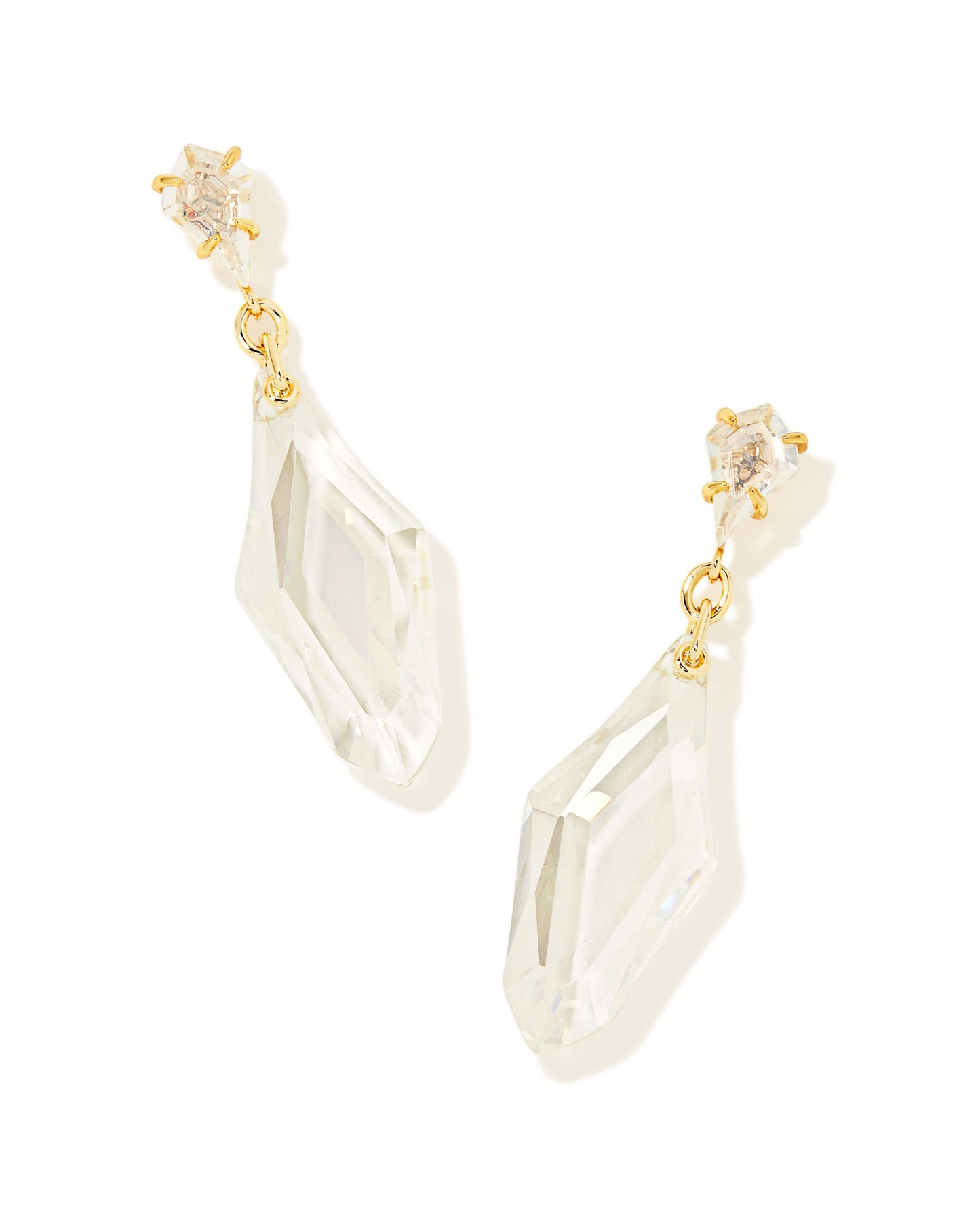 Alexandria Statement Earrings | Gold & Lustre Clear Glass