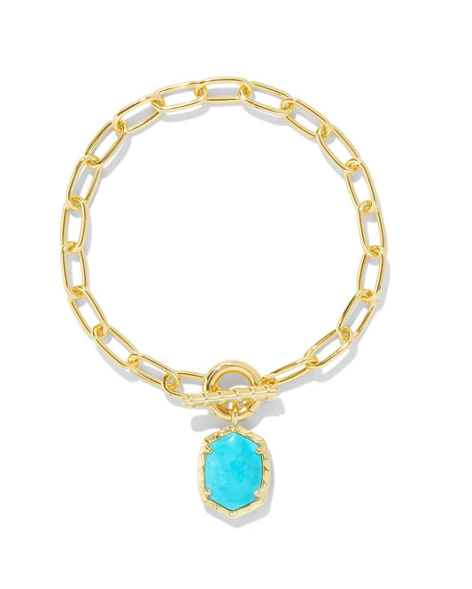 Daphne Link Chain Bracelet | Gold & Variegated Turquoise Magnesite