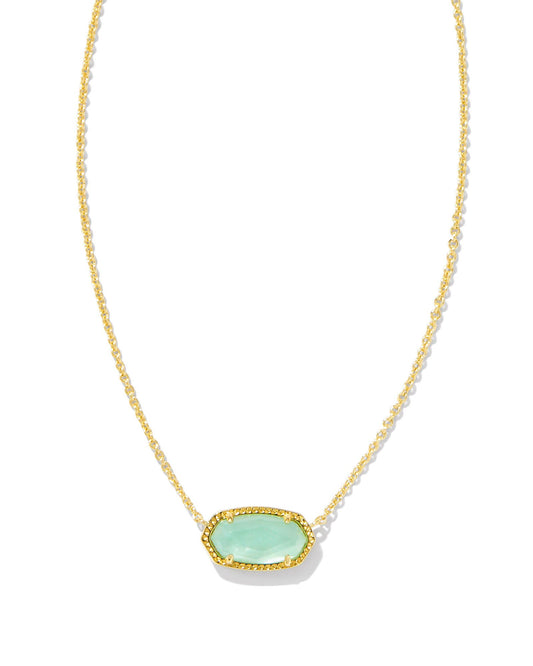 Elisa Necklace | Gold & Light Green Mother of Pearl