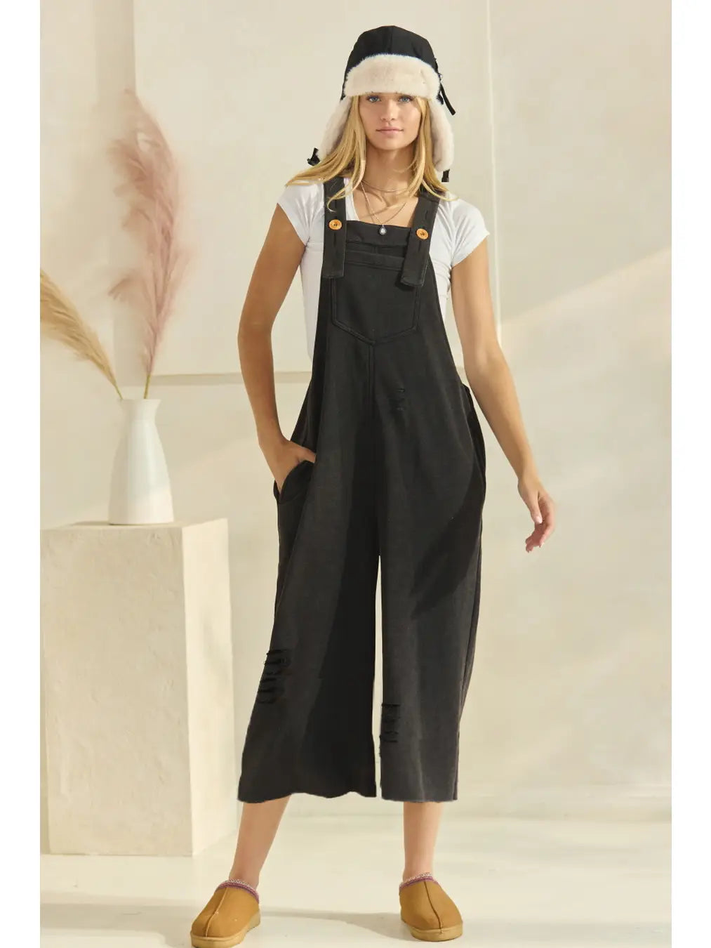 Acid Washed French Terry Jumpsuit