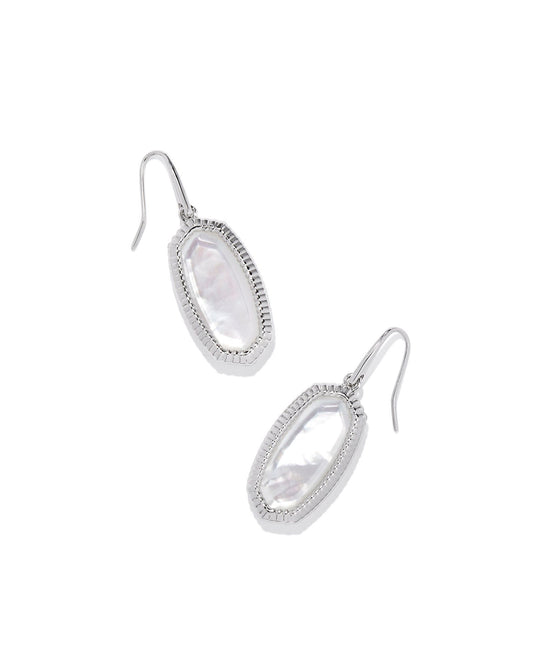 Dani Ridge Frame Earrings | Silver & Ivory Mother-of-Pearl