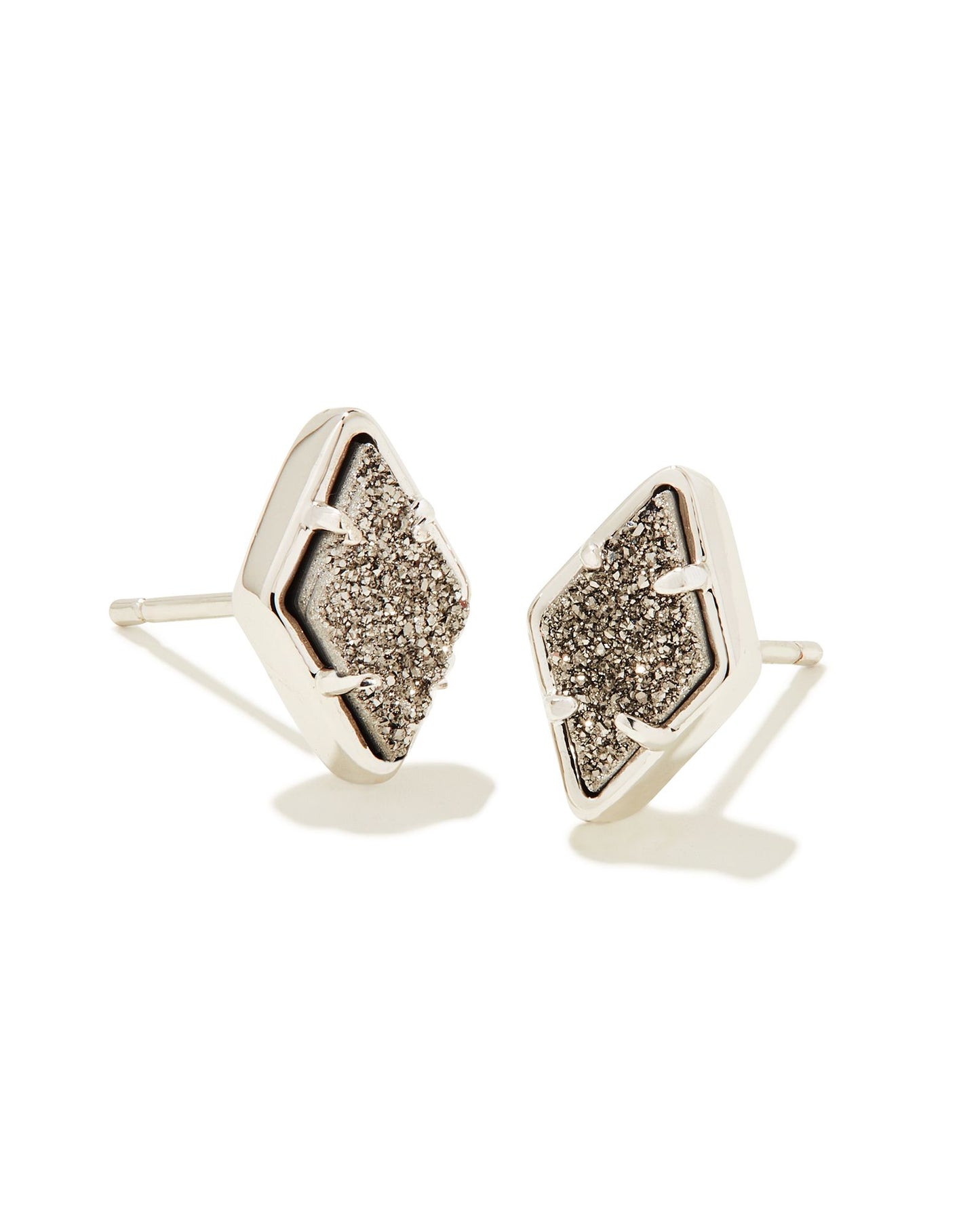 Kinsley Stud Earrings | Silver & Platinum Drusy
