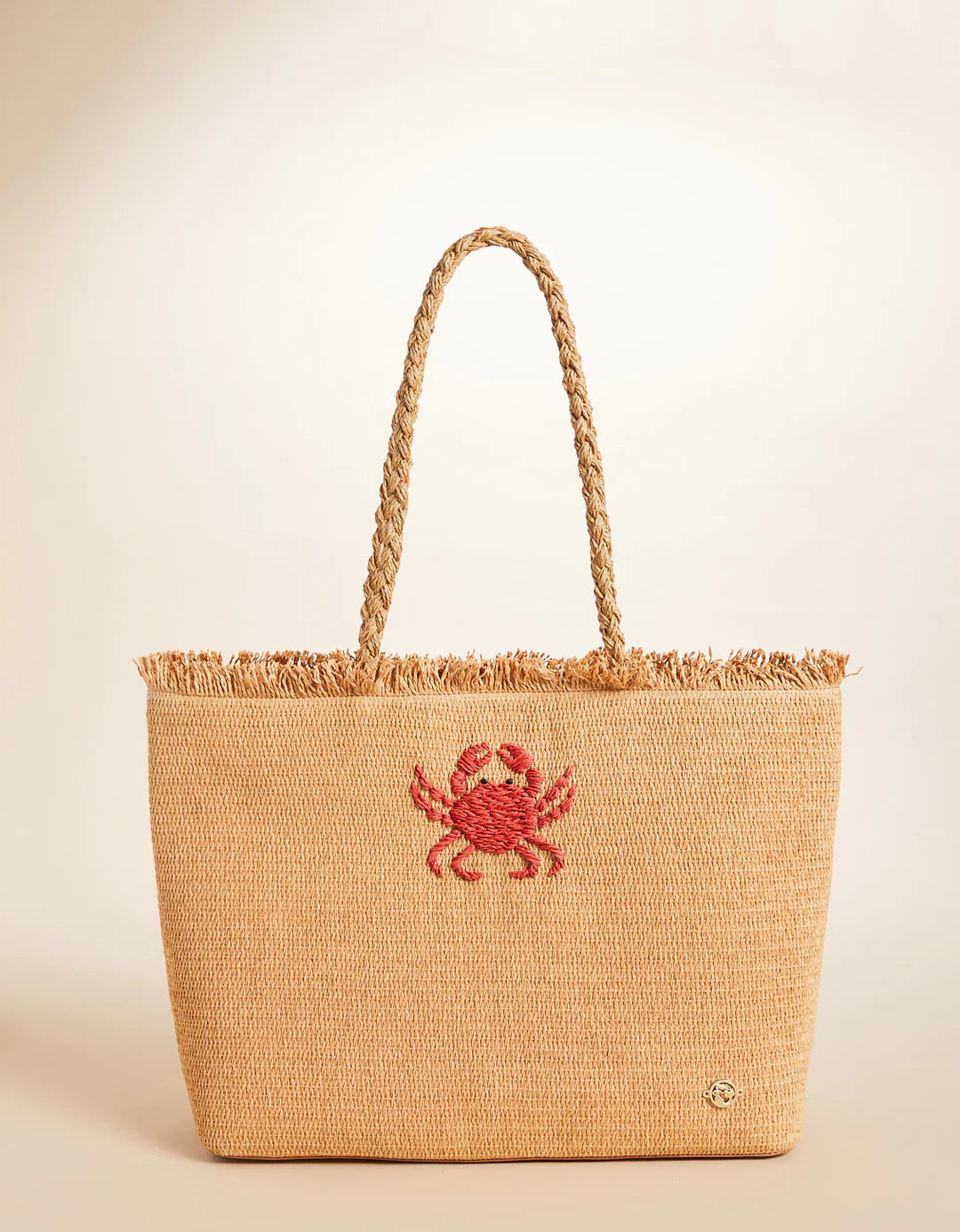 Woven Straw Tote Hamilton Crab