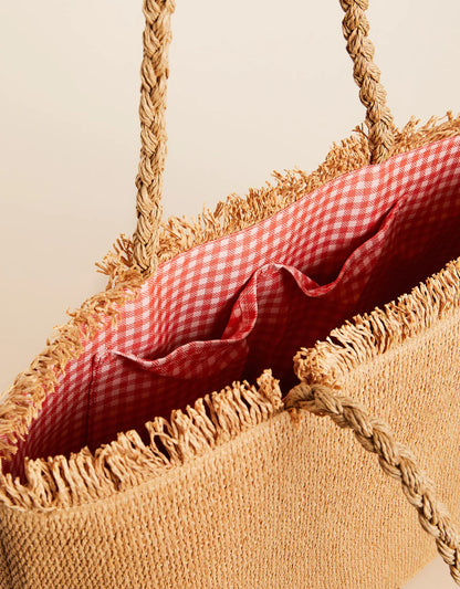 Woven Straw Tote Hamilton Crab