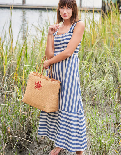 Woven Straw Tote Hamilton Crab