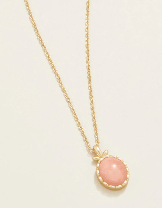 Nara Oval Necklace 17" Pink