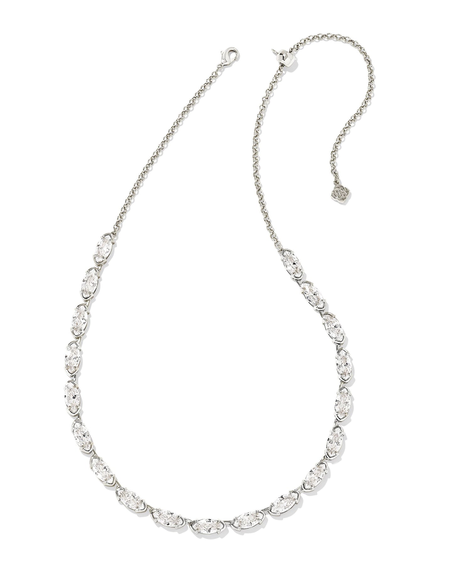 Genevieve Gold Satellite Necklace | White Crystal