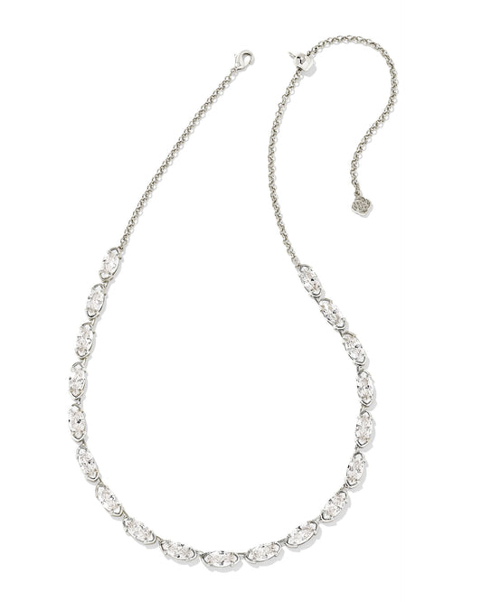 Genevieve Gold Satellite Necklace | White Crystal