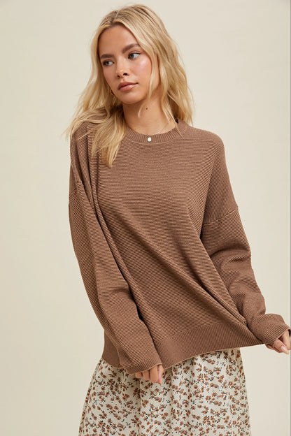 Two Tone Waffle Knit Top