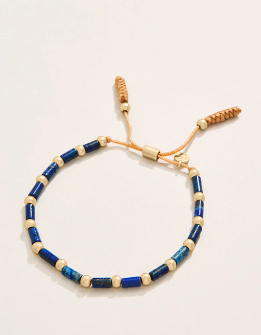 Stone Slide Bracelet 4mm Navy