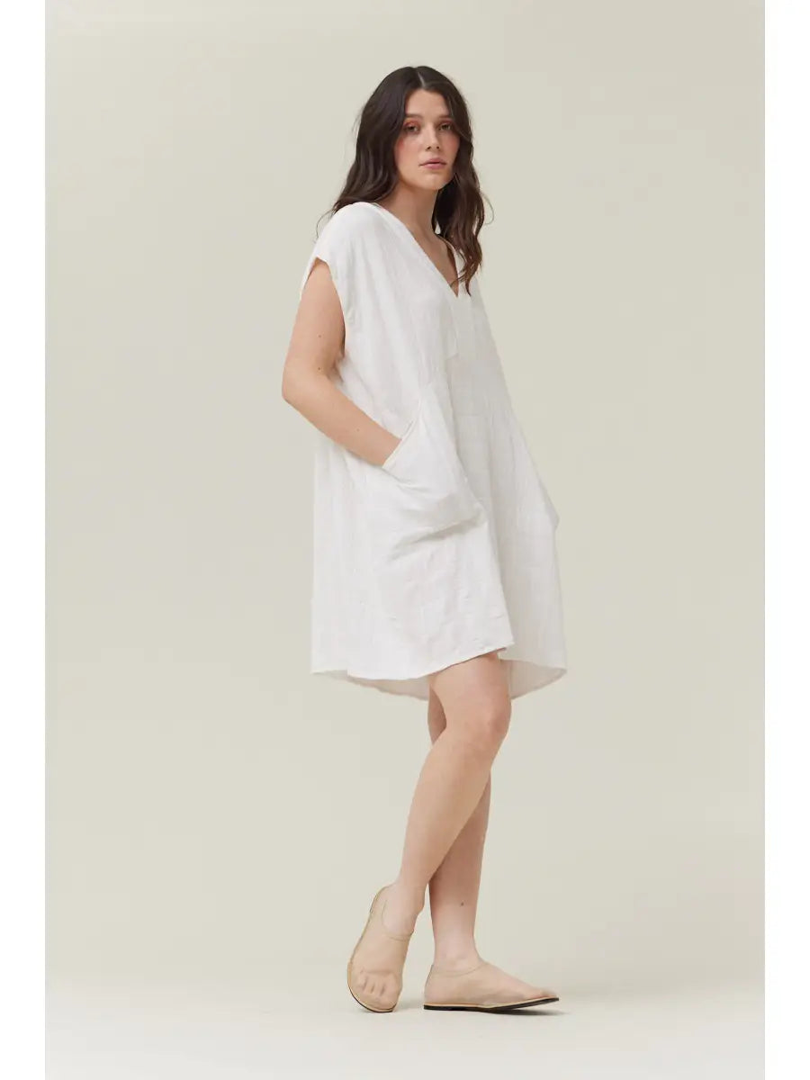 Loose Boxy Gingham Gauze Dress