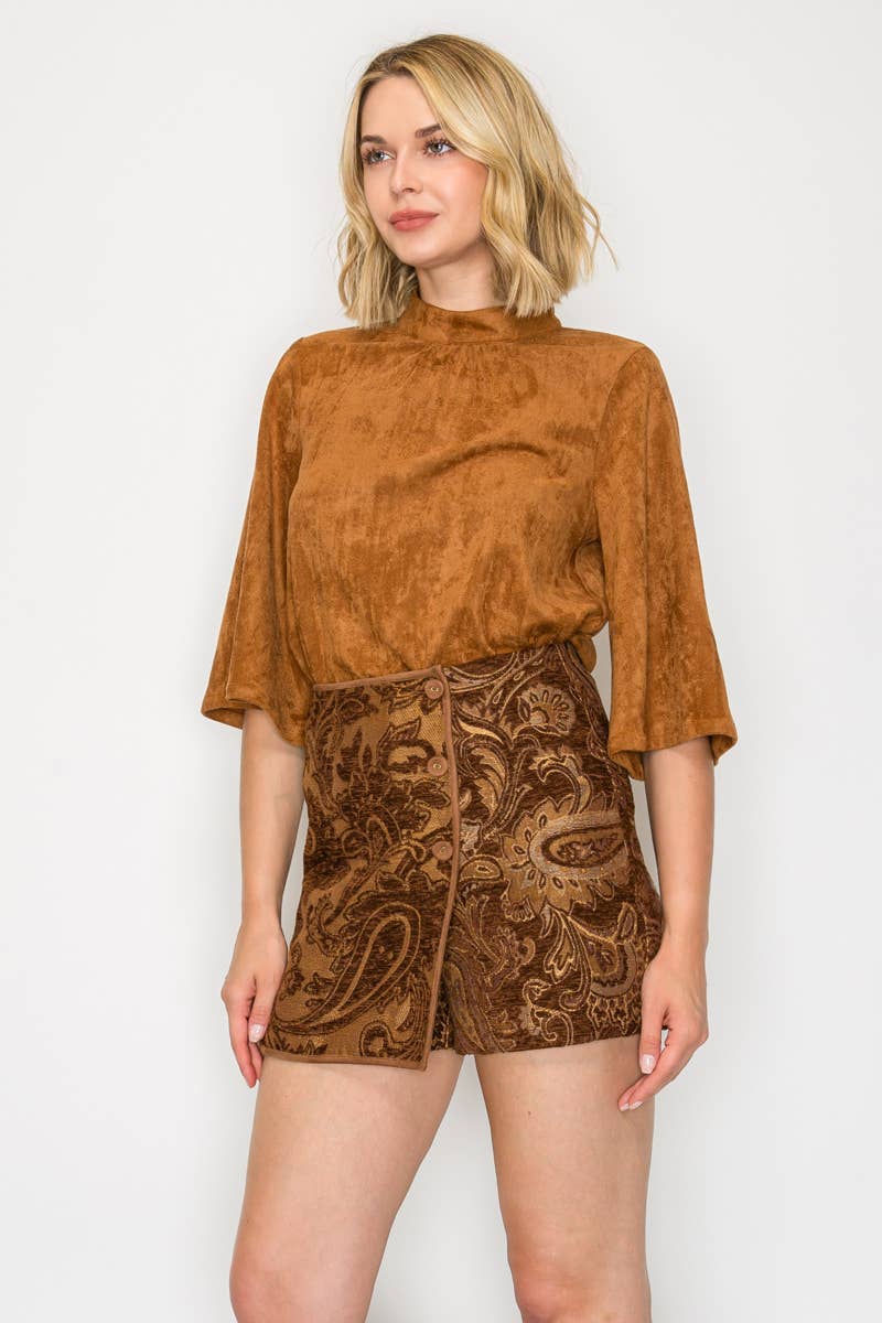 Love Story Brown Paisley Skort