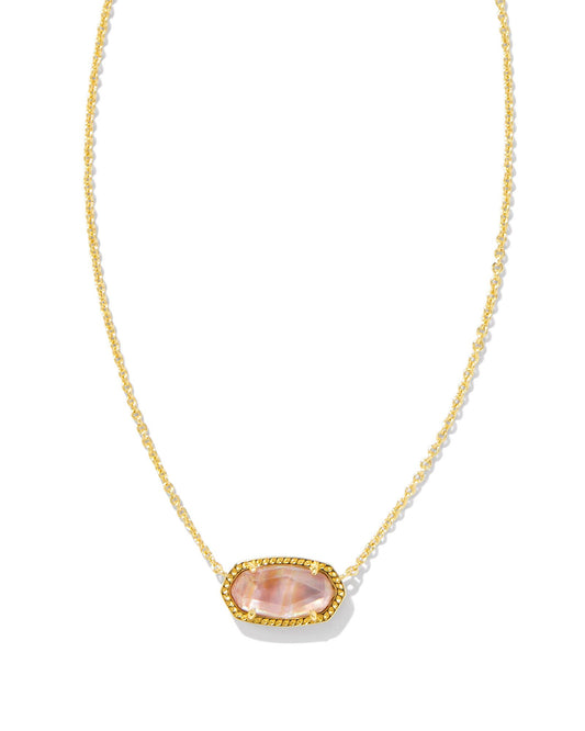 Elisa Necklace | Gold & Light Pink Iridescent Abalone