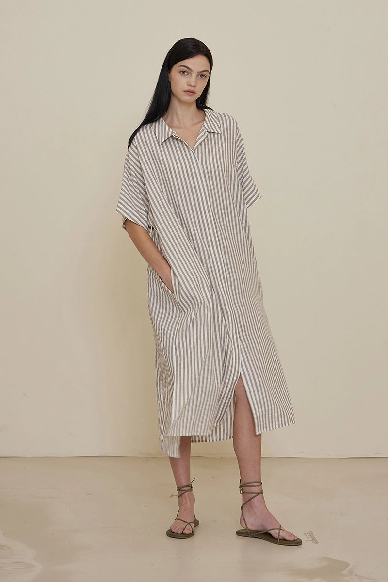 Button Down Stripe Dress