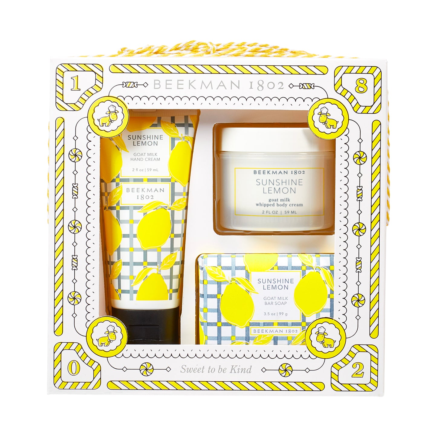 Sunshine Lemon: 2oz Hand Cream, 2oz Body Cream, 3oz Bar Soap