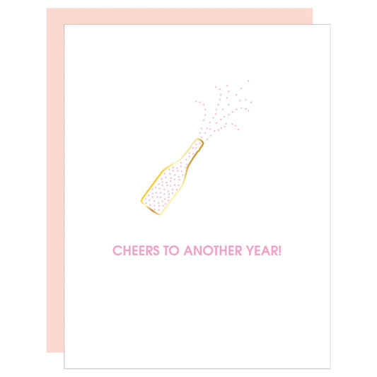 Cheers To Another Year Paperclip Letterpress Card