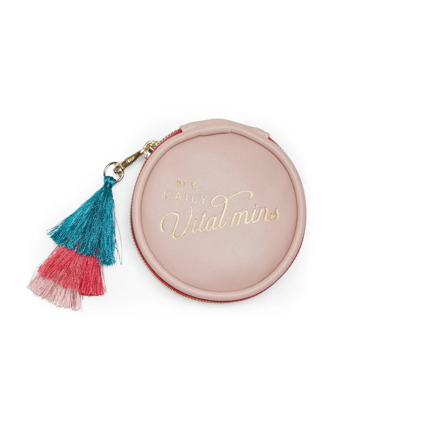 Travel Pill Case with Tassel | "Daily Vital-Mins"