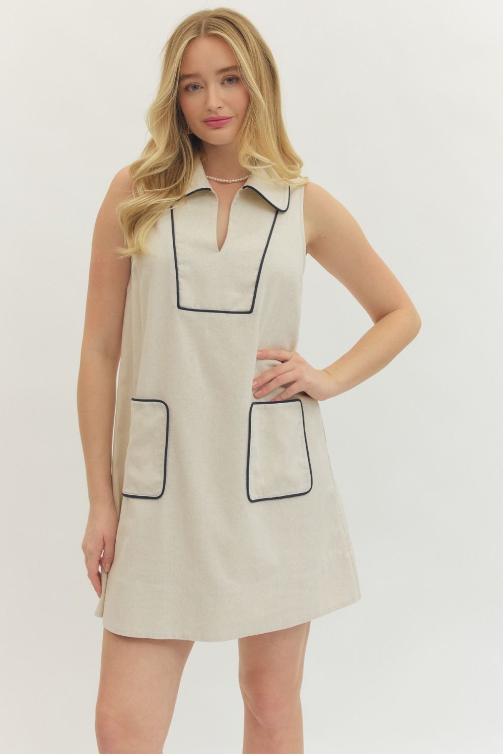 Sleeveless V-Neck Mini Dress