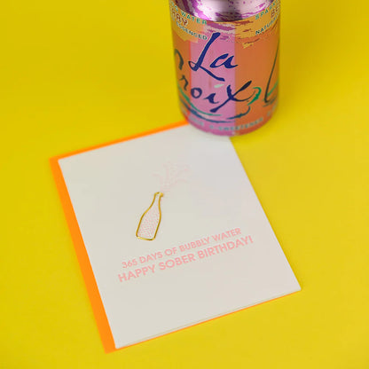 Happy Sober Birthday Paperclip Card