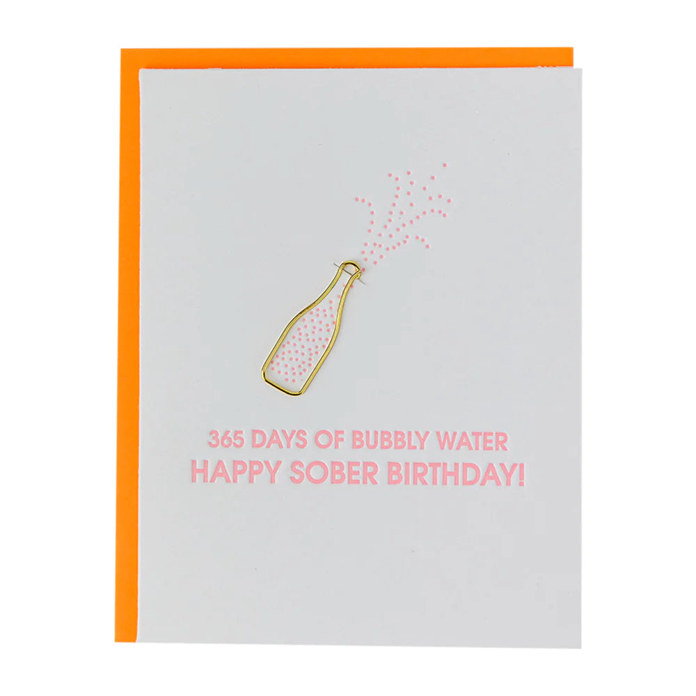 Happy Sober Birthday Paperclip Card