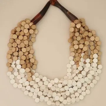 Twisted Multi-Strand White and Beige Necklace