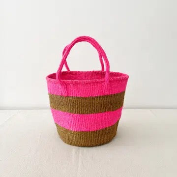 Medium Sisal Tote: Peony