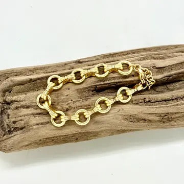 Bracelet Electroplated 14K Gold Plated Matte Gold 7” with 2” extension