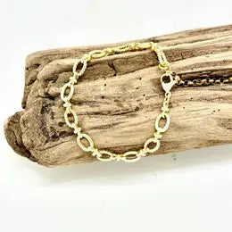 Bracelet  14K Gold Plated Matte Gold 7”