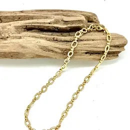 Necklace Matte Gold Finish Assorted Shape Chain 18” with 2” extension
