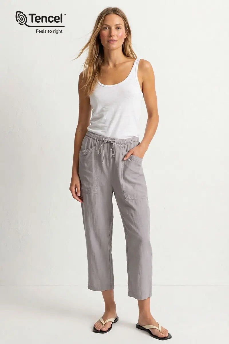 Tencel Garment Dye Drawstring Waistband Pants