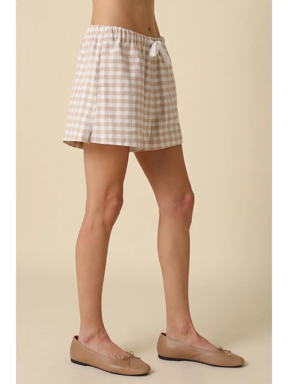 Emily Gingham Drawstring Shorts