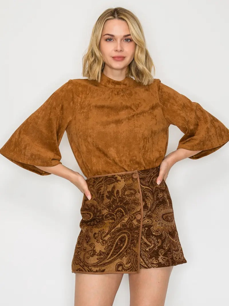 Love Story Brown Paisley Skort