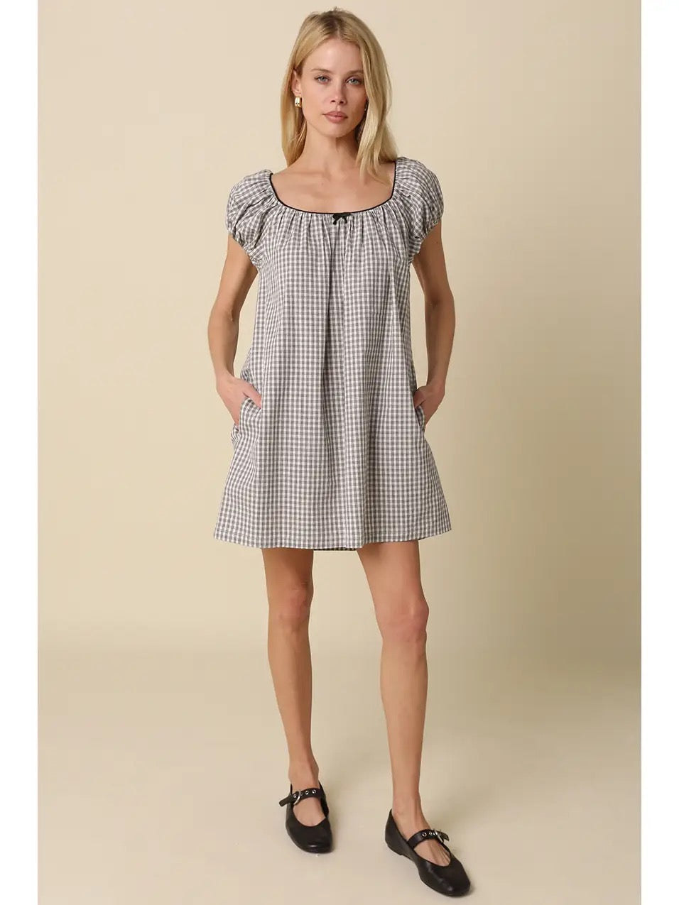 Anya Gingham Babydoll Dress