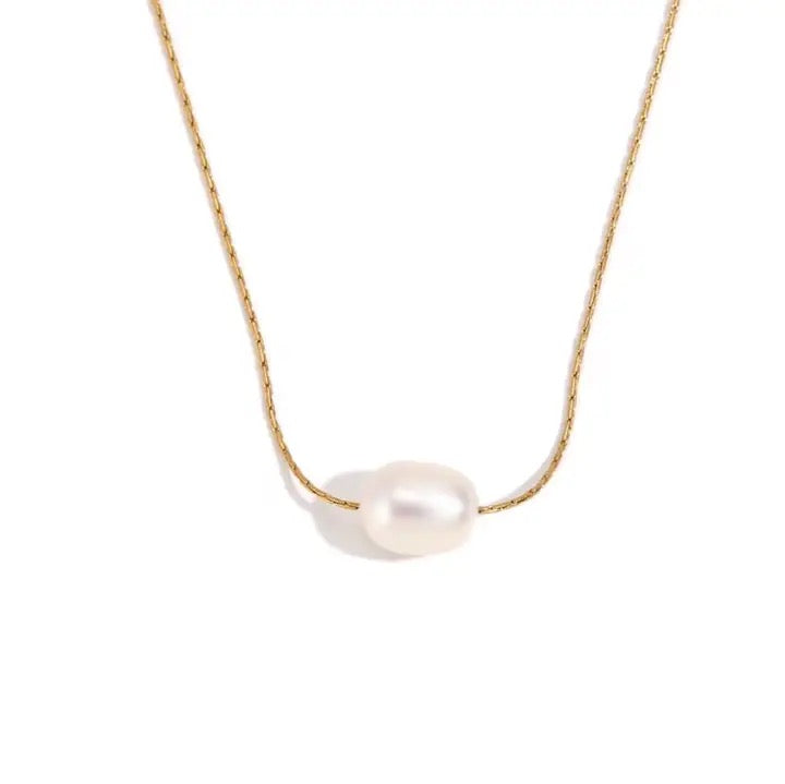 Dainty Single Pearl Necklace