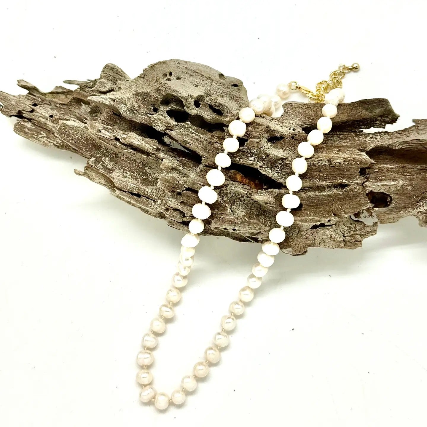 Necklace Freshwater Pearl 6-8mm Double Knotted 18”