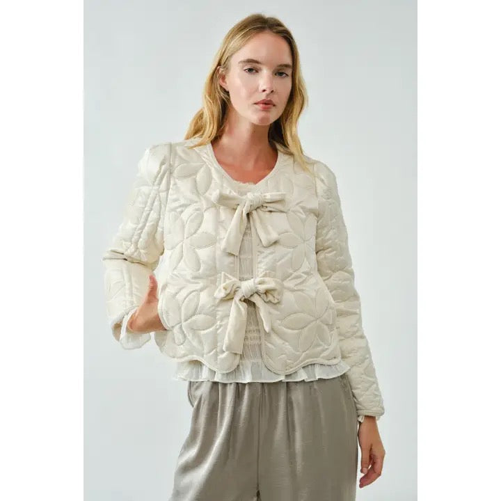 Holiday Patchwork Jacket with Bow