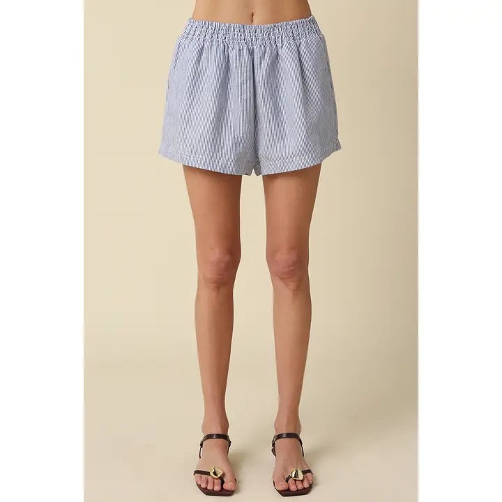 Kenny Linen Elastic Waist Shorts