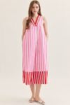 Striped Sleeveless Midi Dress
