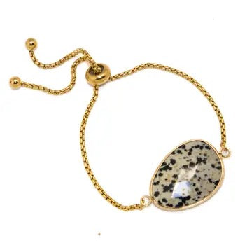 Bracelet Drawstring Antique Gold Zebra Stone