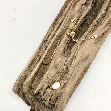 Bracelet Drawstring Single Freshwater Pearl Gold