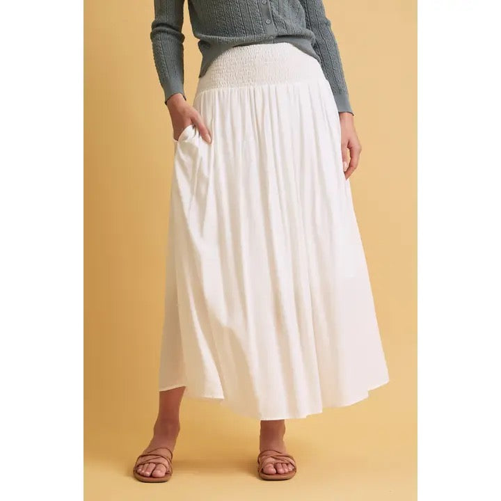Smocked Waist Circle Full Skirt