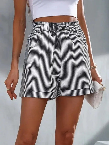 Summer Casual Striped Pockets Shorts