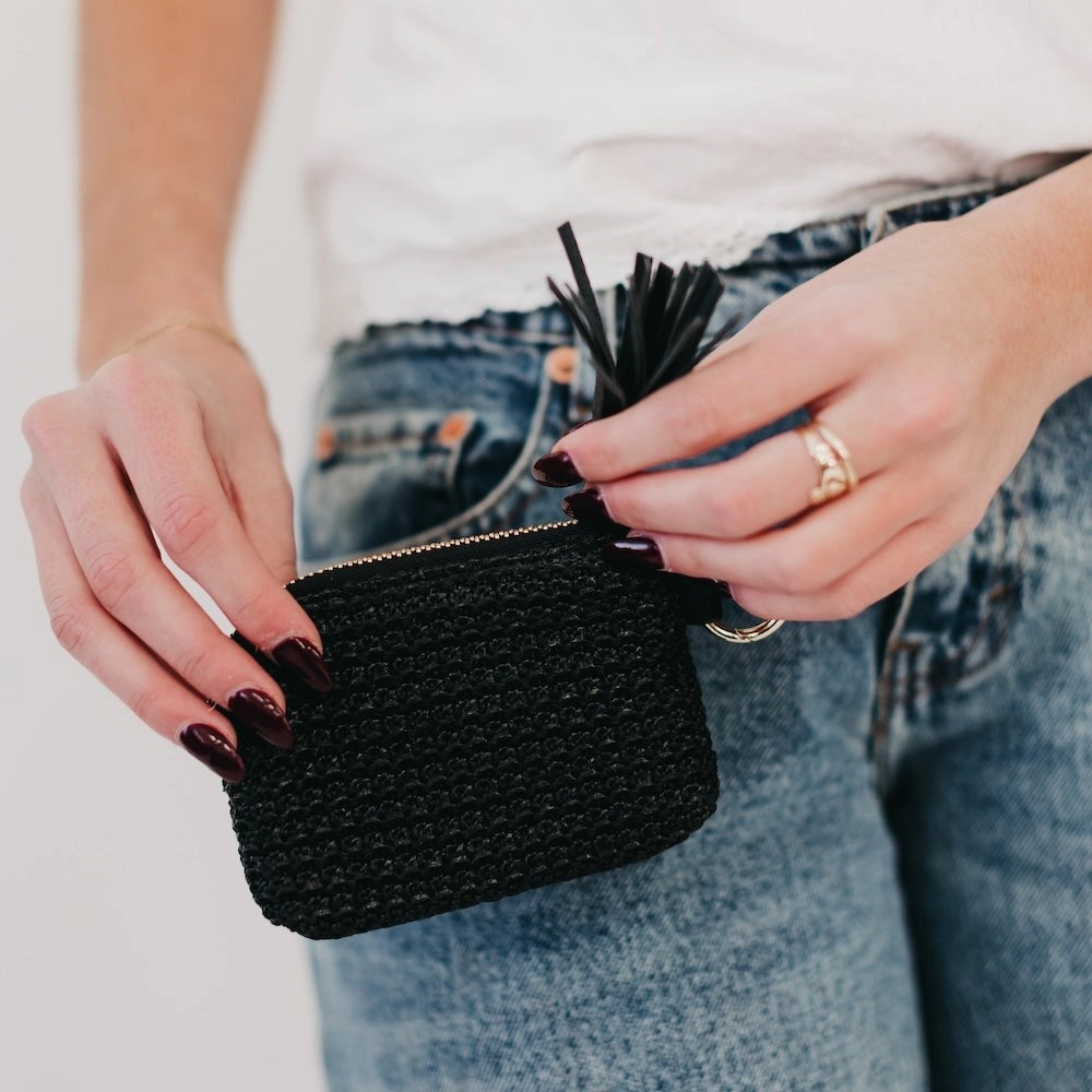 River Raffia Clippable Card Holder Wallet