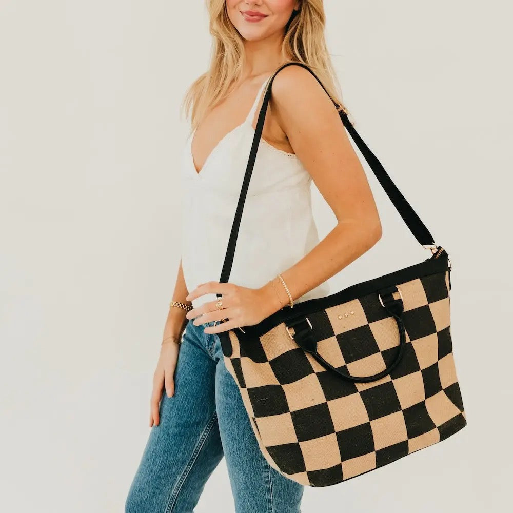 June Jute Tote Bag - Black