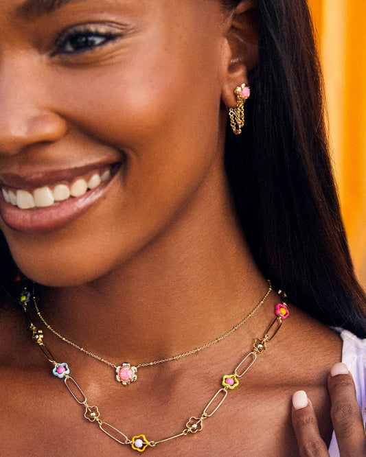 Susie Necklace | Gold & Hot Pink Opal