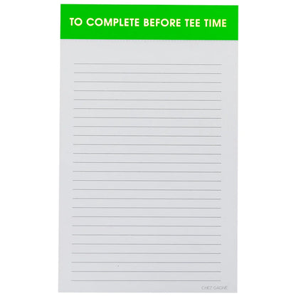 To Complete Before Tee Time Notepad